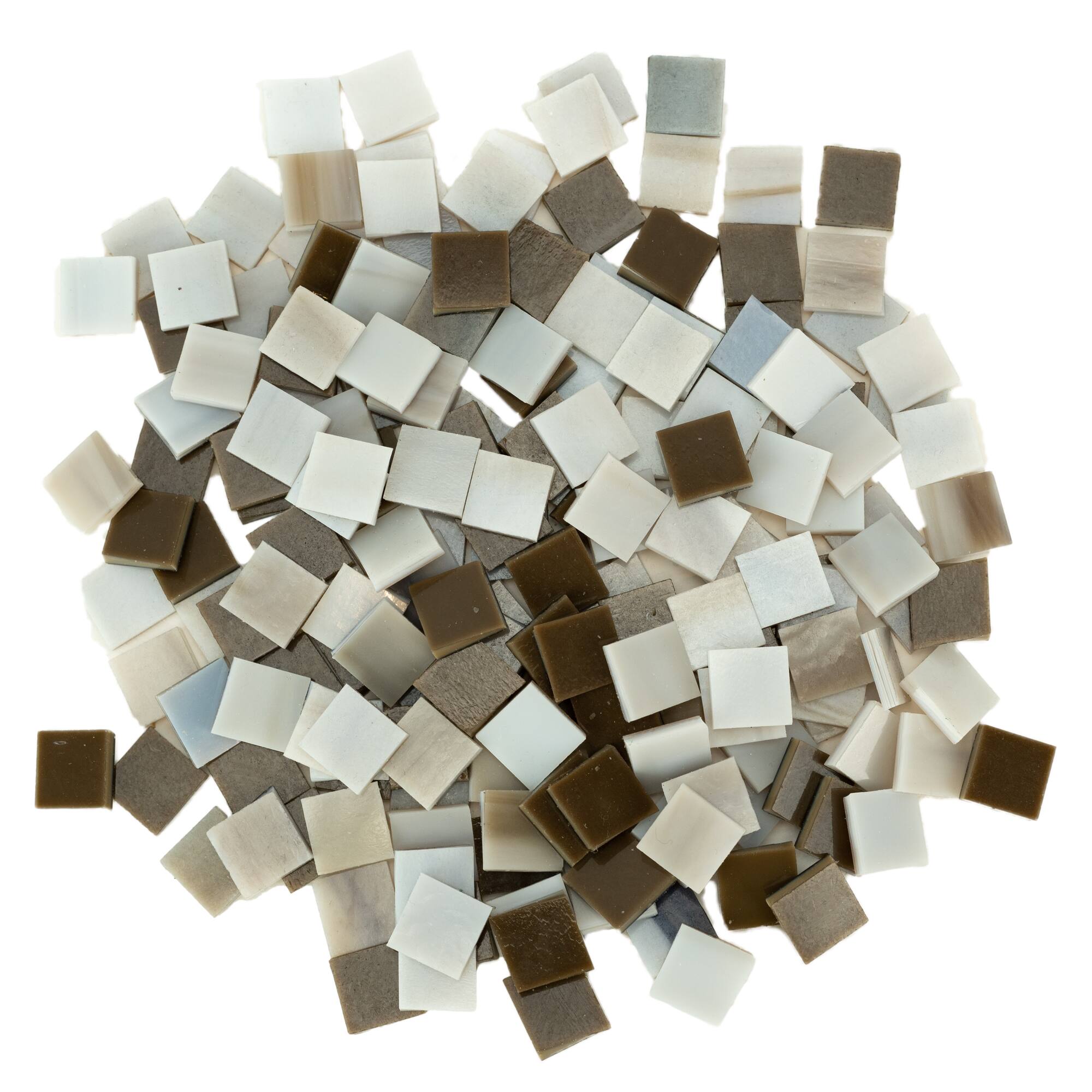 Small Neutral Mosaic Stained Glass Squares, 8oz.